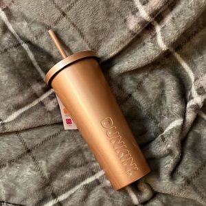 Dunkin iridescent stainless sipper cup NWT
